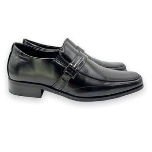 Stacy Adams Boys Size 5 Black Bartley‎ Moc Toe Slip On Loafers Dress Shoes